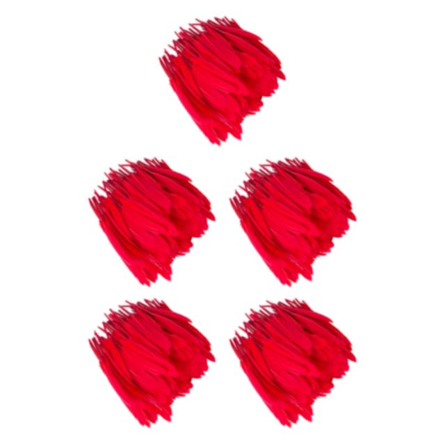 Maytalsory 100x DIY Boho Style Wild And Colorfast Feathers For Crafts Tear-resistant Red 5Set