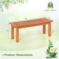thumbnail image 3 of Costway 2 PCS 2-Person Outdoor Backless Bench with Slatted Seat Rustic Wooden Entryway Bench, 3 of 7