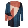 thumbnail image 4 of HKEJIAOI T-Shirts à Manches 3/4 pour Femmes Col Ras du Cou Imprimé Floral Haut Femme à Manches Trois-Quarts S, 4 of 5