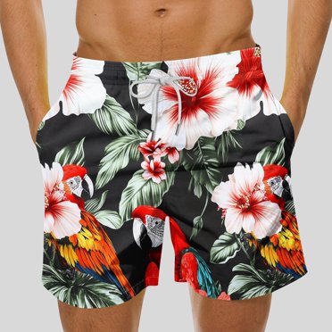 Gspmoly Men'S Shorts, Men'S Hawaiian Floral Print Shorts Casual Print Swim Shorts Swim Trunks for Men Summer Savings Clearance Multicolor XXXXL