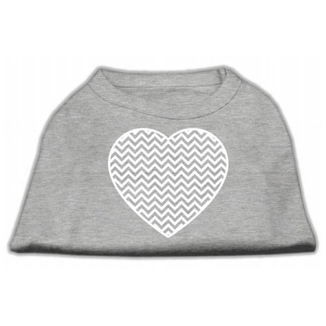 Chevron Coeur Sérigraphie Chien Chemise Gris XL (16)