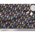 thumbnail image 3 of Soimoi Polyester Crepe Fabric Floral,Medal & Girl Cartoon Decor Fabric Printed Yard 52 Inch Wide, 3 of 3