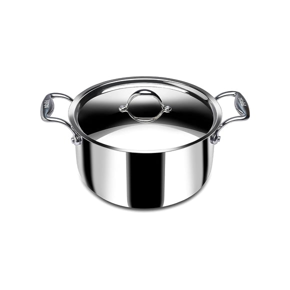 Artisan Triply Stainless Steel Sauce Pot Or Casserole With Lid | Induction Biryani Handi 1 L, 14cm