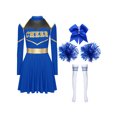 thumbnail image 3 of iiniim Uniforme Sportif de Cheerleading Classique de Lycée pour Femmes Cheerio Robe Fantaisie Bleu Royal B m, 3 of 7