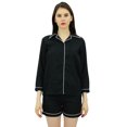 thumbnail image 1 of Bimba Ensemble de Pyjama pour Femme Combinaison de Nuit Vêtement de Nuit Chemise Boutonnée en Coton et Pantalon Tenue de Nuit, 1 of 11