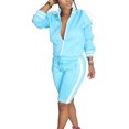 thumbnail image 1 of Innerwin Survêtements Veste et Shorts Femmes Deux Pièces Tenue Sport Manches Longues Régulier Jogger Set Sky Blue L, 1 of 2