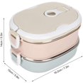 thumbnail image 3 of Boxes, Thermal Insulated Hot Food Lunch Containers, Stainless Steel Insulated Thermal Food Container, Student Portable Hot Food Warmer Lunch Box Accessories (Double Layer), 3 of 8