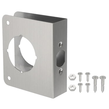 Uxcell Plaque de Renforcement de Porte 1 Ensemble pour Porte de 1-3/8 Pouces d'Épaisseur Taille 4-1/2 Pouces Argent