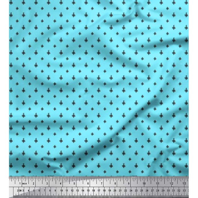 Soimoi Viscose Chiffon Fabric Hash Sign Geometric Print Fabric by The Yard 42 Inch Wide