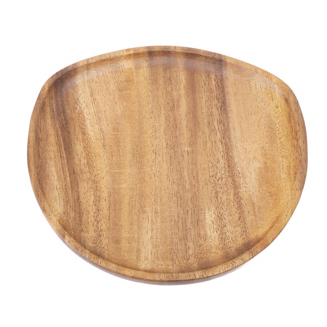 Modern and Personalized Walnut Wood Dinner Plate, Easy Cleaning & Lightweight for Desserts, Snacks, Fruits,Unique Japanese Style, Suitable for Tea, Reusable and