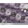 thumbnail image 3 of Soimoi Georgette Viscose Fabric Text,Floral & Greek Key Block Fabric Prints By Yard 42 Inch Wide, 3 of 3