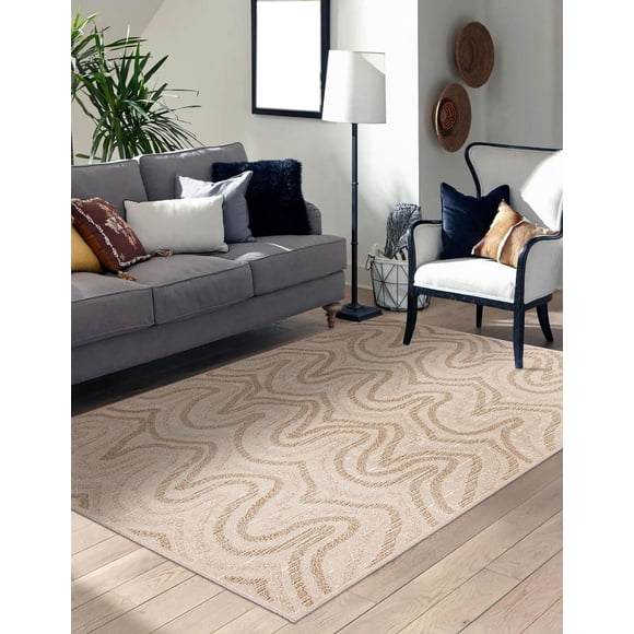 ECARPET Jute Style Area Rug for Bedroom, Living Room, Dining Room Venus Collection