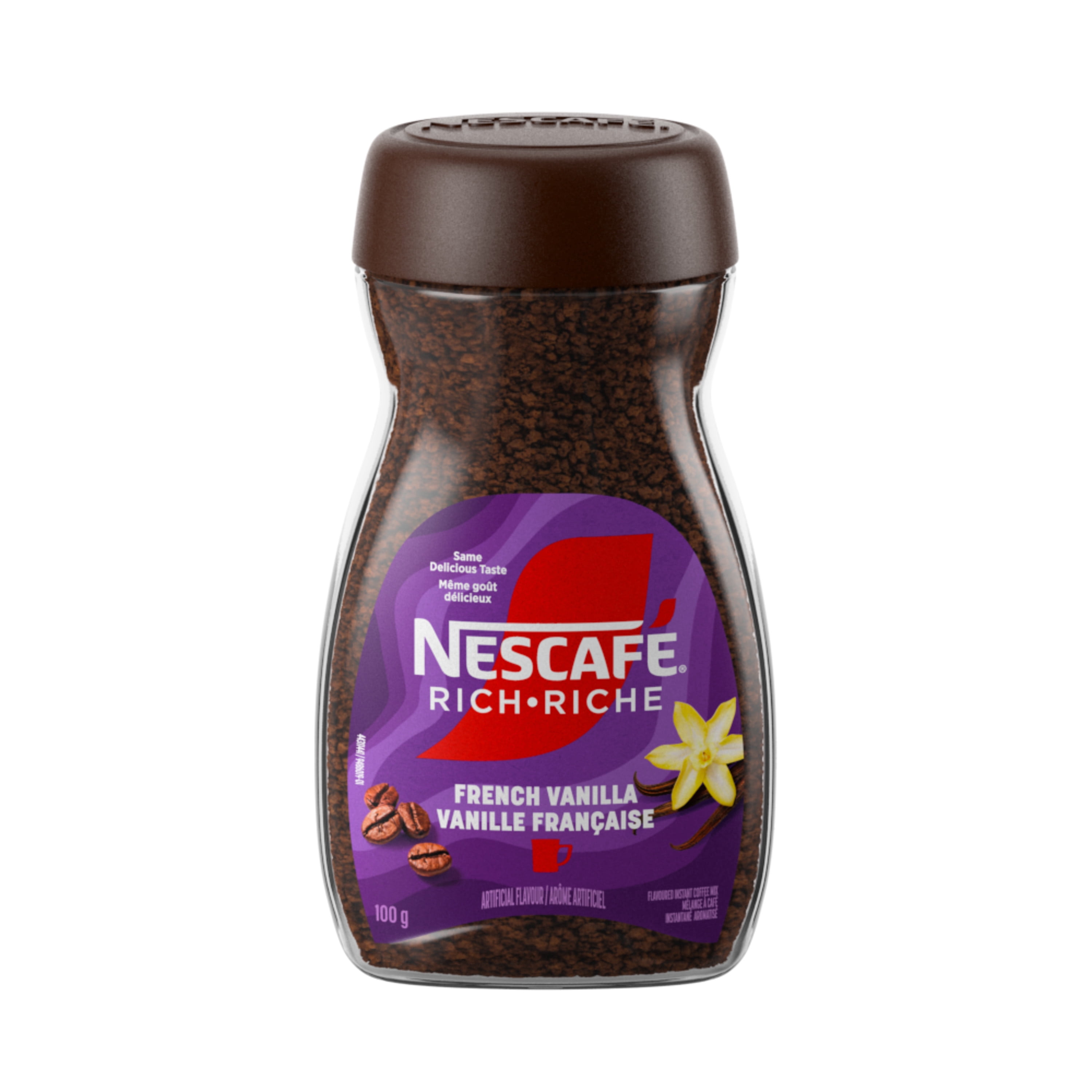 NESCAFE Mélange à café instantané riche aromatisé à la vanille française