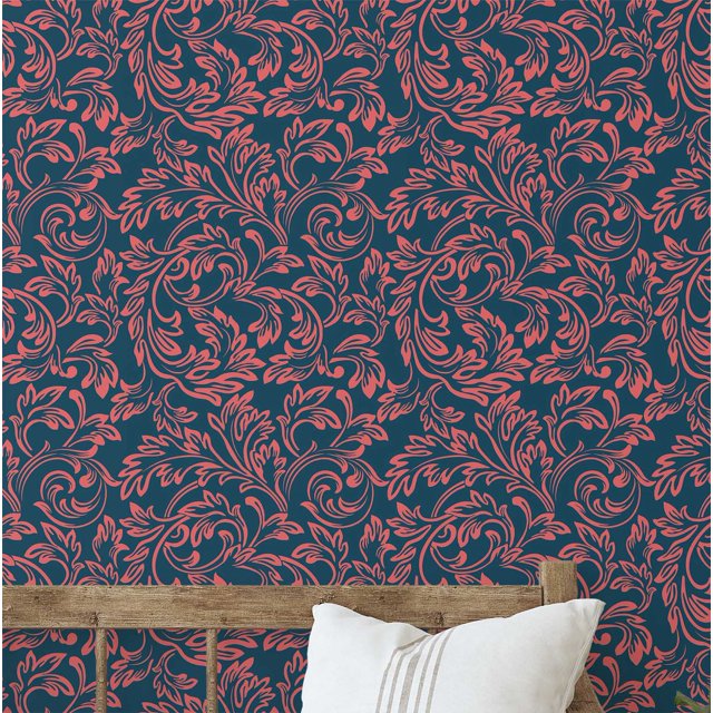 S4Sassy Papier Peint Imperméable Inspiré de la Nature, Finition Texturée, Motif Classique Feuille pour Murs, Armoires, Commode, Rouleau de Papier Peint Vinyle Auto-Adhésif - Turquoise (25"X360 Pouces)