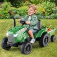 thumbnail image 2 of Gymax 2-in-1 Kids Ride On Tractor 12V Battery Powered Toy Car w/ Remote Control Grayish Green, 2 of 10