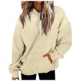 thumbnail image 1 of Timegard Hoodies for Women Drawstring Long Sleeve Sweatshirts Pullover Fall Winter Solid Color Tops, 1 of 5
