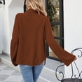 thumbnail image 5 of TIMIFIS Turtleneck Sweater Women Oversized Sweaters Fall Long Sleeve Spilt Hem Tunic Pullover Sweater Knit Tops Ribbed Knit Pullover Sweater Jumper Tops OuterwearFall/Winter, 5 of 5