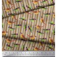 thumbnail image 2 of Soimoi Rayon Fabric Stripe & Sparrow Bird Print Fabric by The Yard 56 Inch Wide, 2 of 3