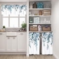 thumbnail image 2 of Green Kitchen Curtains Valances, Eucalyptus Leaves Pattern Semi Sheer Kitchen Valances for Living Room, Watercolor Botanical Rod Pocket Short Window Treatment Decor, 52x18, 2 of 5