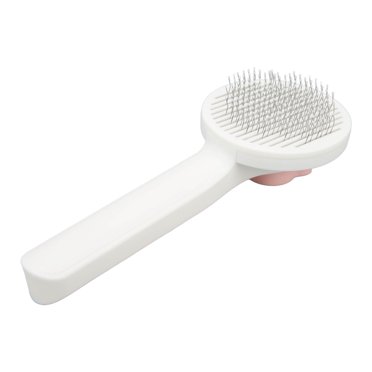 Cat Slicker Brush, Ergonomic Handle Pets Comb Brush Tool One Button Self  Easy To   For Home For Cats Pink