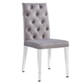 thumbnail image 1 of Canadian Furniture Roma Grey Dining Chair Silver Legs (Set of 2), 1 of 3