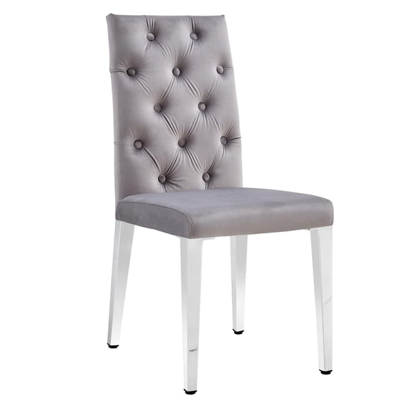 Canadian Furniture Roma Grey Dining Chair Silver Legs (Set of 2)