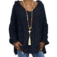 thumbnail image 1 of MAWCLOS Ladies Jumper Tops Winter Warm Sweater Solid Color Pullover Knitwear Work Long Sleeve Knitted Sweaters Black L, 1 of 3