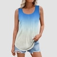 thumbnail image 1 of VKOYWKM Débardeurs Grande Taille pour Femmes Col Rond Plissé Sans Manches Tunique Imprimé Dégradé Tendance Débardeurs d'Été Décontractés, 1 of 5