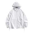 thumbnail image 2 of RXIRUCGD Ensemble de Protection Solaire pour Homme Veste Décontractée à Manches Longues avec Capuchon, Blanc, Taille : TG, 2 of 6
