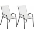 thumbnail image 1 of Outsunny Set of 2 Outdoor Patio Dining Chairs Stackable Lawn Chairs, Grey, 1 of 10