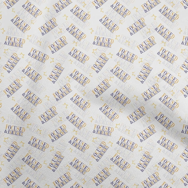 oneOone Georgette Viscose Light Yellow Fabric Text Craft Projects Decor Fabric Printed By The Yard 42 Inch Wide