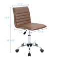 thumbnail image 2 of Homall Chaise de Bureau à Domicile Moderne Sans Accoudoirs, Chaise en Cuir PU à Dossier Bas avec Roues, Brun, 2 of 6