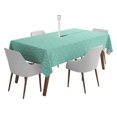 thumbnail image 1 of Vargottam Indoor/OutdoorTablecloth58x58 Inch SquareTablecloth with Umbrella Hole and Zip- Waterproof PatioTableCloths- TableCovers for Backyard RectangularTable- Aquamarine Green, 1 of 5
