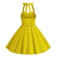 thumbnail image 5 of TopLLC Robe Sans Manches Col Rond Robe d'Été pour Fille Col Suspendu et Fermeture à la Taille Couleur Unie Robe Rétro pour Enfants Robe Fille, 5 of 5