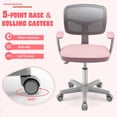 thumbnail image 4 of Gymax Kids Desk Chair Adjustable Height Children Study Chair w/Auto Universal Casters Pink, 4 of 6