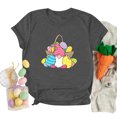 thumbnail image 3 of RKSTN Hauts pour Femmes 2024 Mode Pâques Mignon Lapin Imprimé Col Rond Hauts Coupe Ample Manches Courtes Blouse Unie Hauts, 3 of 6