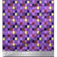 thumbnail image 1 of Soimoi Cotton Duck Fabric Check & Brush Stroke Abstract Decor Fabric Printed Yard 42 Inch Wide, 1 of 3