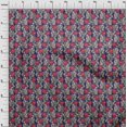 thumbnail image 3 of oneOone Silk Tabby Fabric Leaves & Floral Block Print Fabric By Yard 42 Inch Wide, 3 of 5
