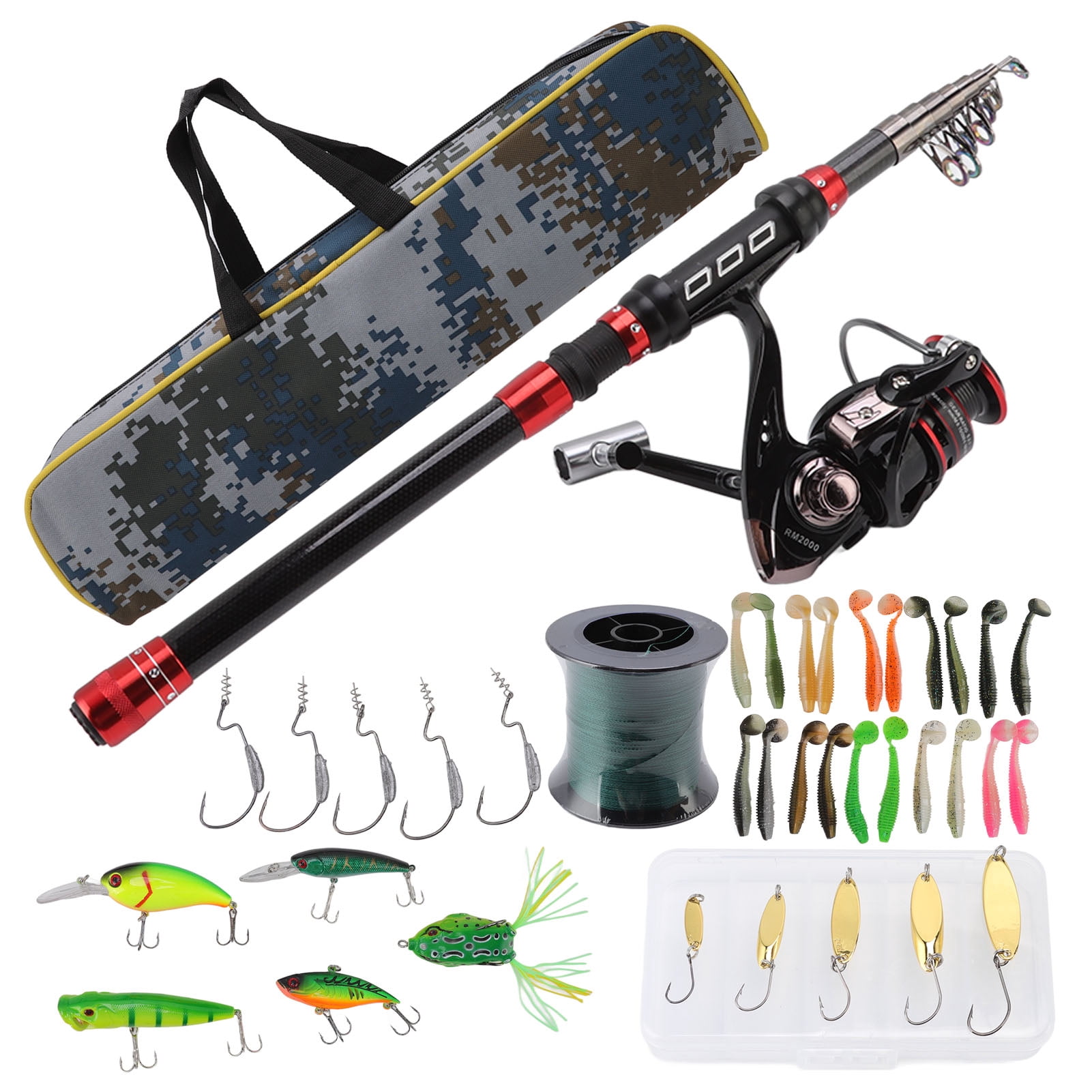 Fishing Rod Reel Set,Lure Rod Set Carbon Fishing Rod Wheel Set Fishing Rod Set Tried and Trusted