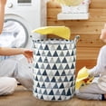 thumbnail image 5 of Patterned Linen Laundry Hamper Large Open Top Stylish Breathable Fabric For Home Bedroom Bathroom Durable Easy Design, 5 of 5