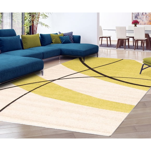 ECARPET Contemporary Area Rug, Swirl Lines Abstract Carpet Cosi Collection