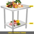 thumbnail image 4 of VEVOR Stainless Steel Work Table 35 x 24 x 31 inch Commercial Kitchen Prep & Work Table Heavy Duty Prep Worktable Metal Work Table with Adjustable Feet for Restaurant, Home and Hotel, 4 of 9