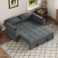 thumbnail image 1 of AECOJOY 63" 3-in-1 Convertible Chair Bed, Pull Out Folding Single Sleeper Sofa with Adjustable Backrest, Pillow & Side Pocket for Small Space, Apartment, RV, Dark Grey, 1 of 10