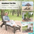 thumbnail image 4 of Costway 2 Pcs Chaise Longue Pliante Inclinable à 5 Positions Brun, 4 of 10