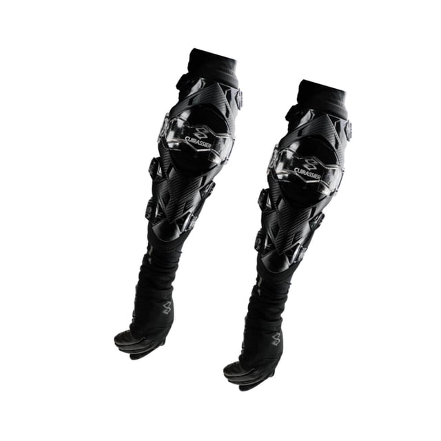 Cuirassier E09 Protège-Coudières de Moto Protège-Engrenages Protection Noir