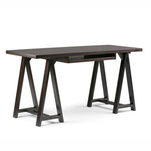 Pemberly Row Bureau d'informatique contemporain en brun marron foncé
