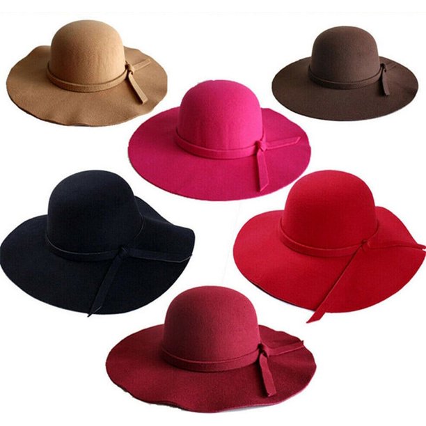 Elegant Wide Brim Sun Hat Bowler Hats Retro Ladies Wool  display picture 3