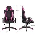thumbnail image 3 of Goplus Chaise de Jeu de Massage Chaise de Course Inclinable avec Soutien Lombaire et Appuie-Tête Rose, 3 of 10