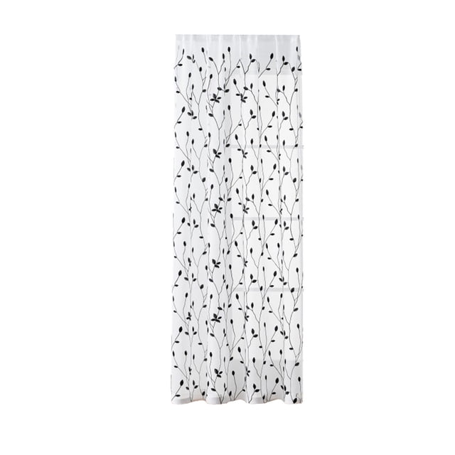 Ohufall Large Size Translucent Leaf Embroidered Decorative Curtains For Double Bedroom Living Room Home Window Treatments