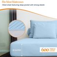 thumbnail image 3 of 600 TC Egyptian Cotton RV King Bed Sheet Set Include's - 15" inch Deep Fitted Sheet | 1 Flat Sheet | 2 Pillowcases | Light Blue Solid, 3 of 7